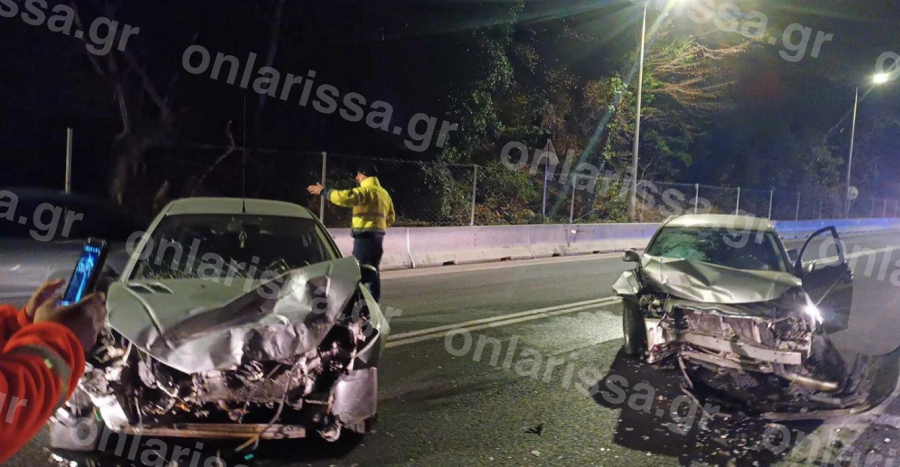 Τέμπη: Σφοδρό τροχαίο με δύο τραυματίες