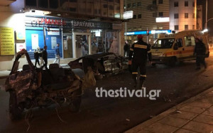 Σοβαρό τροχαίο στη Θεσσαλονίκη με όχημα που μετέφερε μετανάστες: Αυτοκίνητο κόπηκε στα δύο (video)