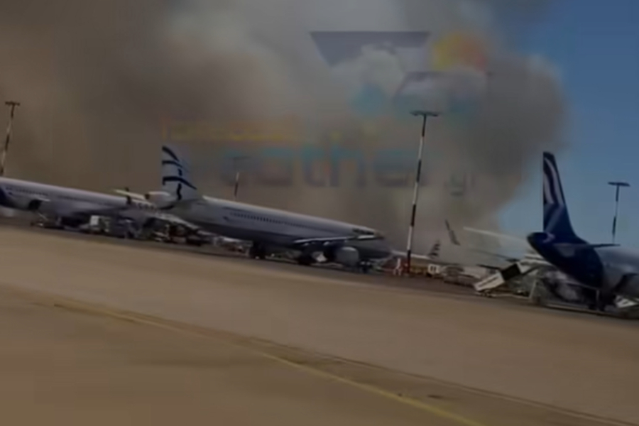 Φωτιά στη Ραφήνα: Πλάνα από τον καπνό να φτάνει στο αεροδρόμιο «Ελ. Βενιζέλος» (Βίντεο)