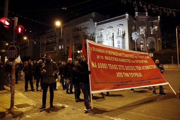 Πορεία αλληλεγγύης για τους εννέα Τούρκους και Κούρδους συλληφθέντες