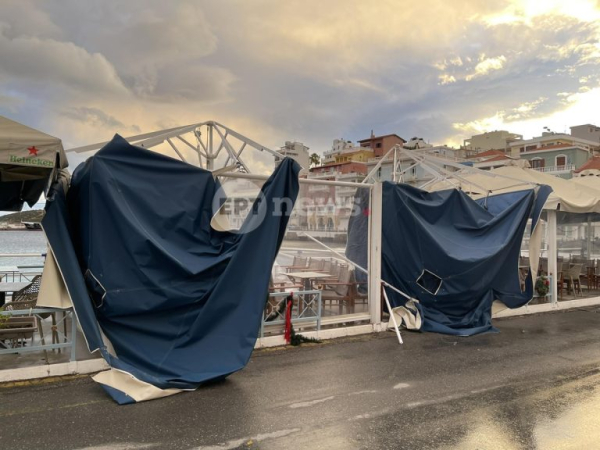 Κακοκαιρία: Ριπές 10 μποφόρ σάρωσαν τον Άγιο Νικόλαο στην Κρήτη - Ζημιές σε καταστήματα και ελαιόδεντρα