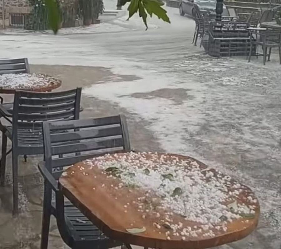 Λακωνία: Ισχυρή χαλαζόπτωση (εικόνες)