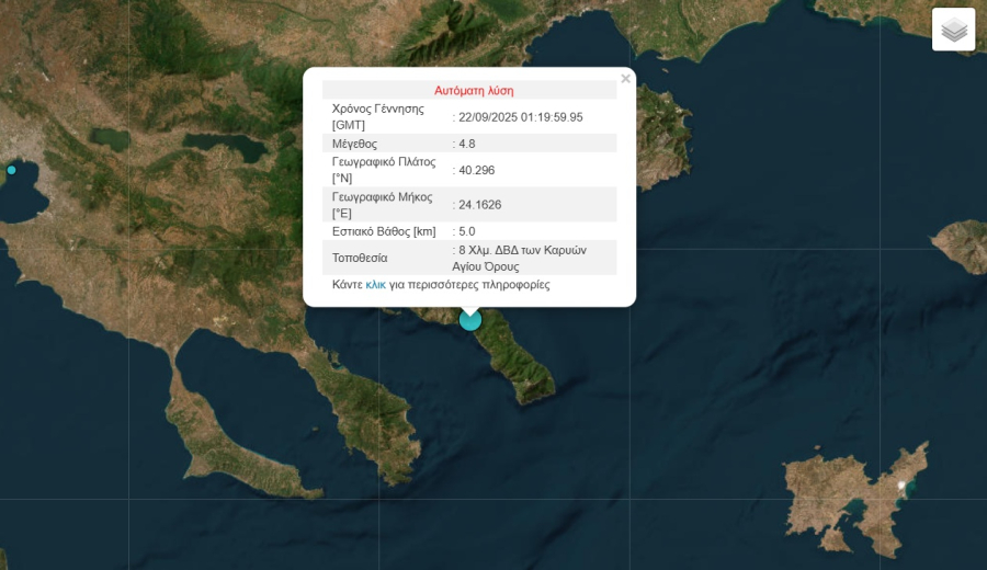 Σεισμός τώρα στο Άγιο Όρος
