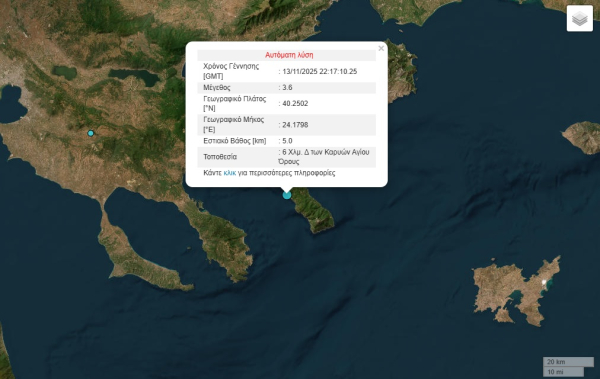 Σεισμός τώρα στο Άγιο Όρος