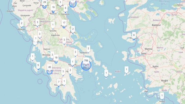 Κορονοϊός: Xάρτης με τα κρούσματα ανα περιοχή στην Ελλάδα - Πόσοι έχουν αναρρώσει