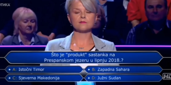 Η "Συμφωνία των Πρεσπών»... έπαιξε στον «Εκατομμυριούχο» της Κροατίας