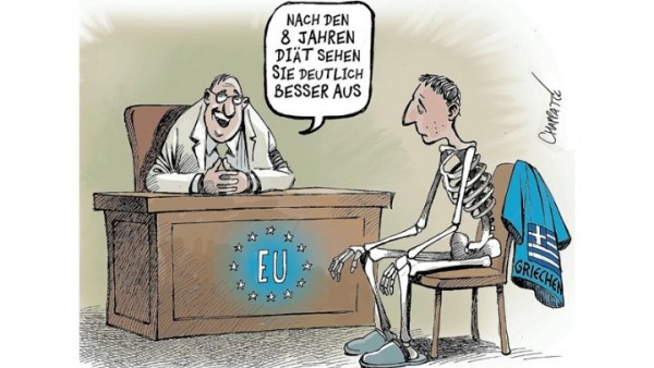 Der Spiegel: Στο τέλος του ελληνικού προγράμματος αφιερωμένη η γελοιογραφία του