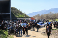 Τέμπη: Μηχανοκίνητη πορεία στο σημείο της τραγωδίας (Εικόνες - Βίντεο)