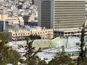 Κατέρρευσε από το βάρος του χιονιού το στέγαστρο του γηπέδου της Λεωφόρου Αλεξάνδρας