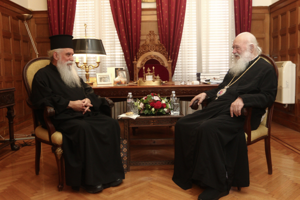 Ο αρχιεπίσκοπος Σινά Συμεών επισκέφθηκε τον αρχιεπίσκοπο Ιερώνυμο