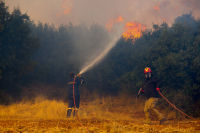 Σε εξέλιξη η φωτιά στην Κρυσταλλοπηγή Φλώρινας - Ήχησε το 112