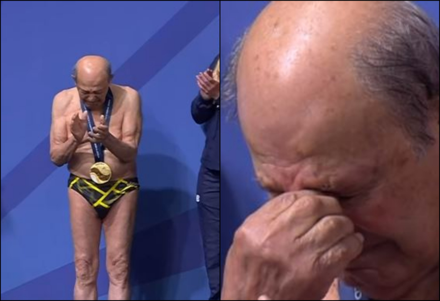 Το συγκινητικό βίντεο που έγινε viral: Αθλητής 100 χρονών κάνει βουτιά, ξέσπα σε κλάματα όταν αποθεώνεται