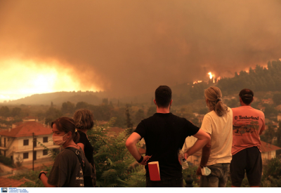 Φωτιά στην Εύβοια: Ακόμα μία μεγάλη αναζωπύρωση ανάμεσα σε Γαλατσώνα και Αβγαριά