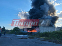 Φωτιά τώρα σε εργοστάσιο ελαστικών στην Πάτρα (Εικόνες - Βίντεο)