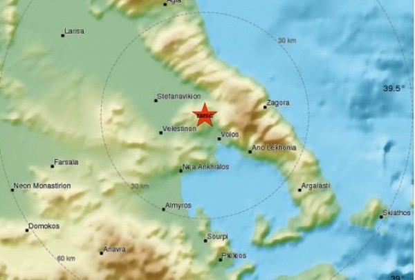 Σεισμός 4,2 βαθμών αναστάτωσε τον Βόλο τα μεσάνυχτα της Πέμπτης