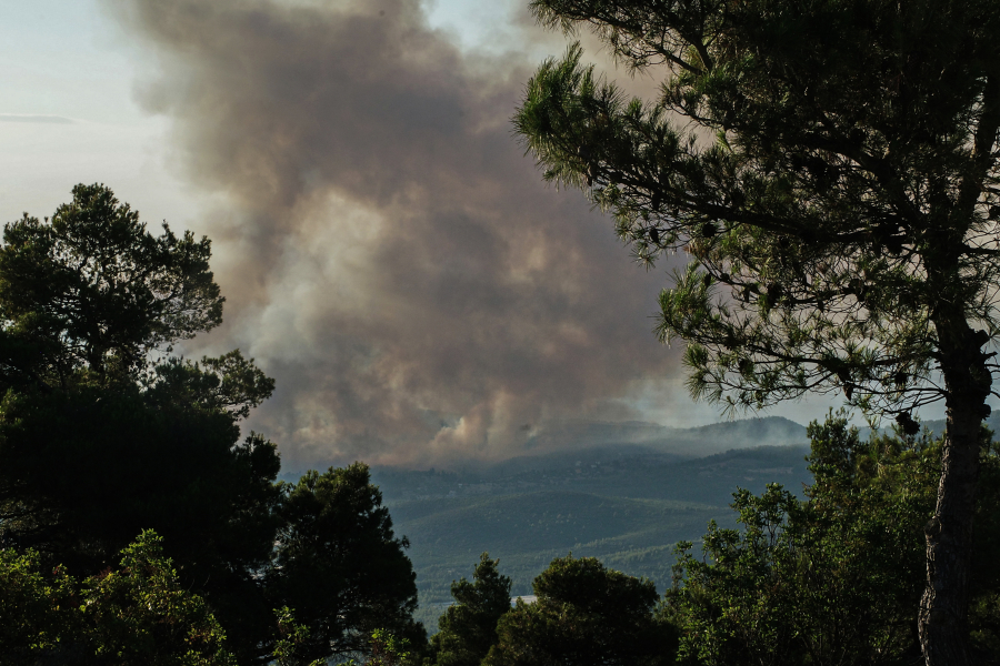Εκτός ελέγχου η φωτιά στη Θάσο - Φόβοι για τους ανέμους στον Ωρωπό