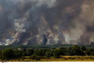 Φωτιά ανάμεσα σε Λάρισα και Λιτόχωρο: Σταμάτησε η λειτουργία των τρένων
