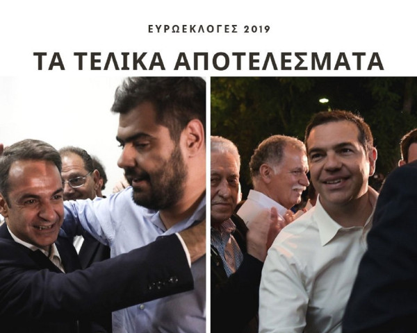 Ευρωεκλογές 2019: Τα τελικά αποτελέσματα - Στο 9,35% η διαφορά της ΝΔ από τον ΣΥΡΙΖΑ