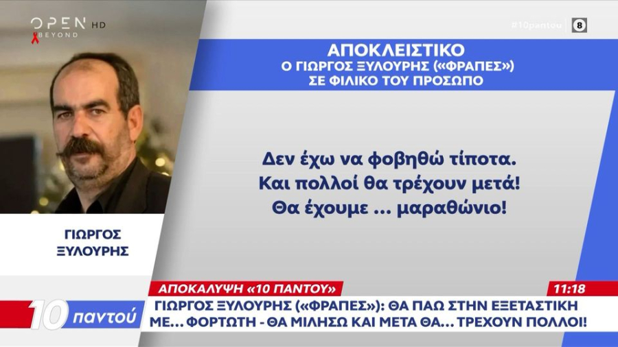 Γιώργος Ξυλούρης: «Θα πάω στην εξεταστική με φορτωτή γεμάτο με ντοσιέ, φακέλους και στοιχεία. Θα μιλήσω για όλους»