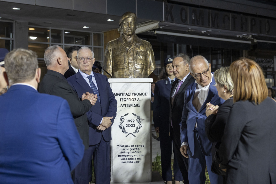 Θεσσαλονίκη: Αποκαλυπτήρια προτομής του αστυνομικού Γ. Λυγγερίδη