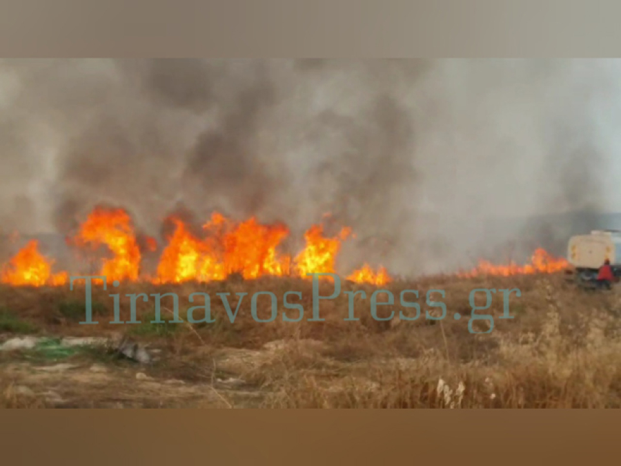 Υπό έλεγχο τέθηκε η φωτιά στον Μαυρόλιθο Λάρισας, κάηκε μέρος του φωτοβολταϊκού πάρκου