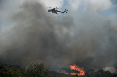 Φωτιές σε Εύβοια και Ναυπακτία, «έχει φτάσει στην είσοδο του χωριού» (βίντεο)