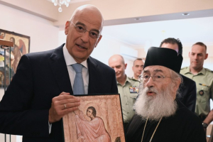 Συνάντηση Δένδια με τον Αρχιεπίσκοπο Σινά, Δαμιανό
