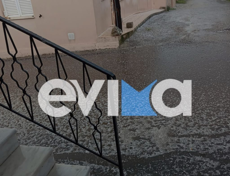 Ισχυρή χαλαζόπτωση στην Εύβοια: Έπεσε χαλάζι σε μέγεθος καρυδιού (video)