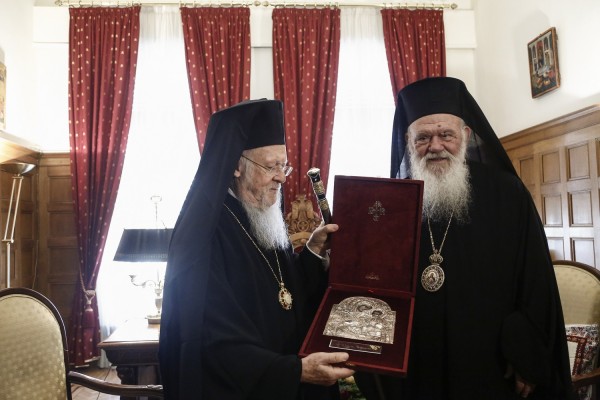 Συνάντηση Οικουμενικού Πατριάρχη Βαρθολομαίου με τον Αρχιεπίσκοπο Ιερώνυμο