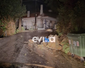 Σοβαρά προβλήματα από την κακοκαιρία Elena στην Εύβοια: Κατολισθήσεις και μεγάλα ύψη βροχής