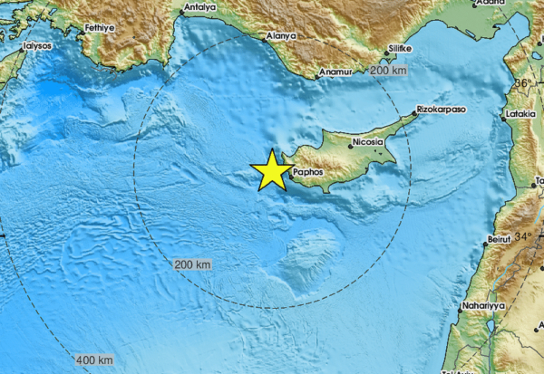 Σεισμός τώρα ανοιχτά της Κύπρου