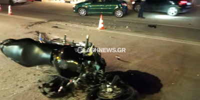 Σοβαρό τροχαίο στα Χανιά κοντά στο αεροδρόμιο - Συγκρούστηκε μηχανή με αυτοκίνητο