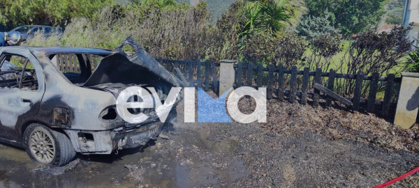Εύβοια: Αυτοκίνητο κάηκε ολοσχερώς εν κινήσει