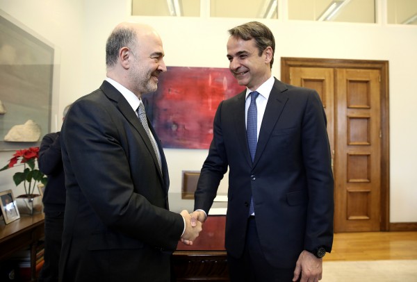 Η πορεία της ελληνικής οικονομίας στο επίκεντρο της συνάντησης Μητσοτάκη- Μοσκοβισί