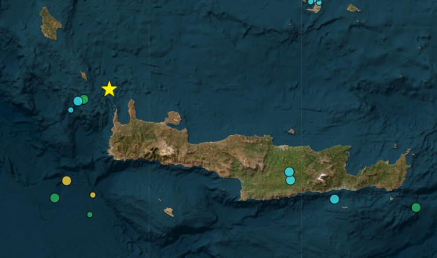 Ισχυρός σεισμός τώρα ανοιχτά των Αντικυθήρων