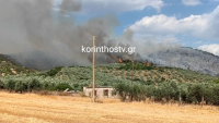 Μεγάλη φωτιά τώρα στο Σπαθοβούνι Κορινθίας - Ήχησε το 112