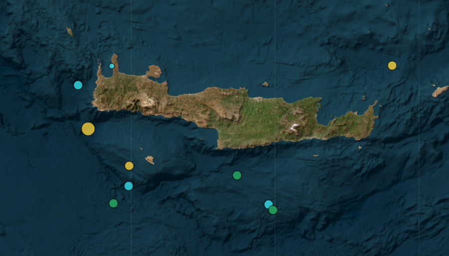 Σεισμός τώρα ανοιχτά της Κρήτης