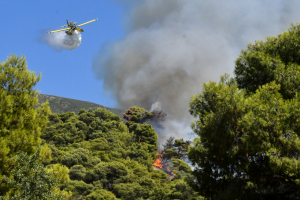Φωτιά στην Αχαΐα: Συνεχίζεται η μάχη με τις φλόγες από αέρος και ξηράς