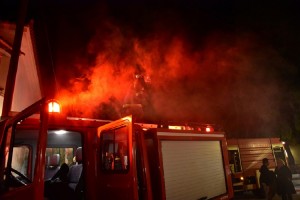 Φωτιά σε νταλίκα στην Ε.Ο. Θεσσαλονίκης - Σερρών
