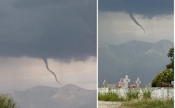 Η στιγμή που ανεμοστρόβιλος περνά πάνω από τα βουνά της Ξάνθης (pics)