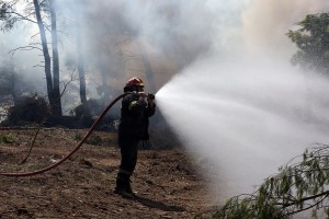 «Μάχη» στην Ζάκυνθο για τον έλεγχο της πυρκαγιάς
