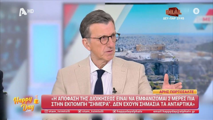Ο ΣΚΑΪ περιόρισε τον Πορτοσάλτε από τις πρωινές εκπομπές