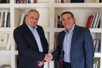 Συνάντηση Τσίπρα με τον γ.γ. του ΑΚΕΛ, Στέφανο Στεφάνου
