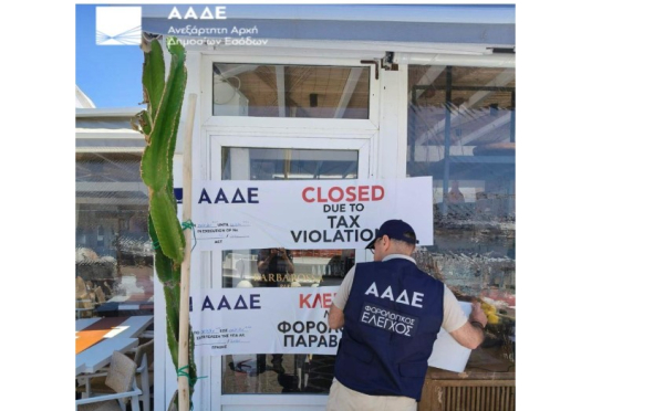 ΑΑΔΕ: Παραβατικότητα 37,42% στους ελέγχους σε εστίαση και τουρισμό