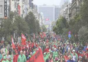 Μεγάλη διαδήλωση στις Βρυξέλλες κατά των μέτρων λιτότητας