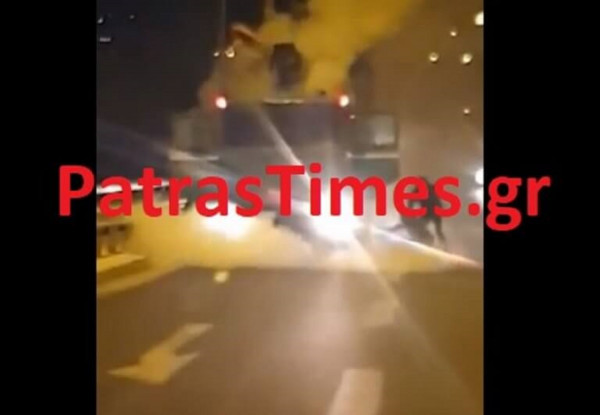 Πάτρα: Στις φλόγες φορτηγό στην Περιμετρική στο ρεύμα προς Αθήνα (video)