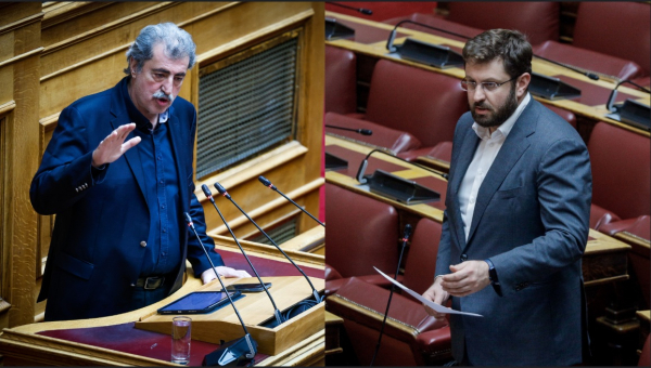 «Θερμό» τετ α τετ Πολάκη - Ζαχαριάδη στο περιστύλιο της Βουλής