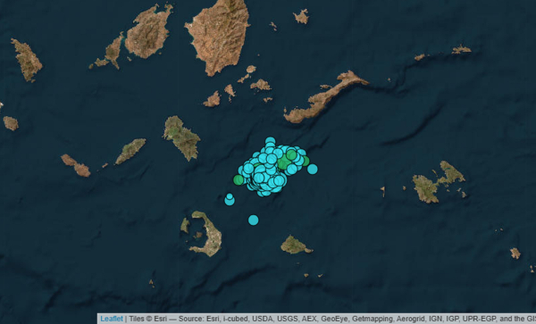 Νέος σεισμός τώρα μεταξύ Σαντορίνης και Αμοργού