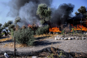 Νέα φωτιά στη Μόρια - Τρέχουν να σωθούν οι πρόσφυγες (vid)