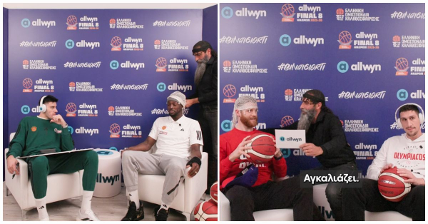 Βίντεο - έπος στο Allwyn Final 8: Γκραντ και Γουόκαπ φορούν σαρίκι και απαγγέλλουν μαντινάδες σε Καλαϊτζάκη και Λαρεντζάκη